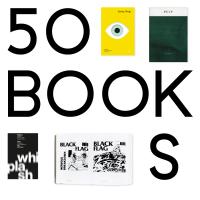 AIGA 50 Books | 50 Covers identity, shirtless man operating a stylized printing press